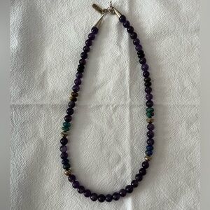 Purple natural stone Beaded Necklace